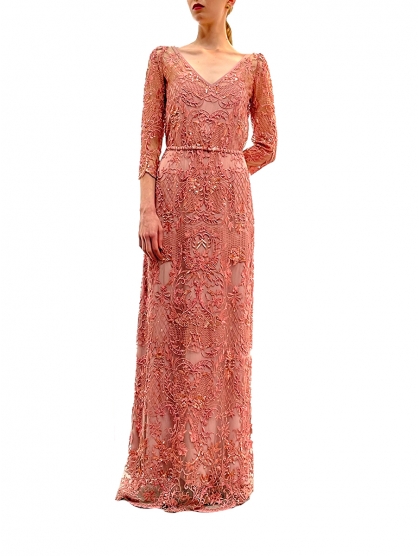 EMBROIDERED LONG DRESS