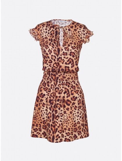 LEOPARD PRINT T-SHIRT DRESS